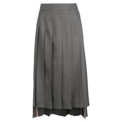 [24期免息]THOM BROWNE 女士羊毛斜纹百褶裙半身裙