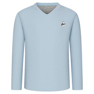 爱慕儿童奶皮衣男孩长袖套头家居服套装3A抗菌学生亲肤高弹A类