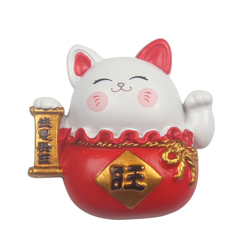 中国风福猫招财进宝树脂冰箱贴