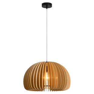 餐厅南瓜吊灯vintage日式复古木艺灯中古卧室书房民宿客厅木质灯