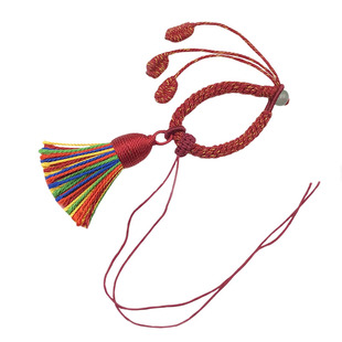 藏式手搓棉线编织玉米结指环扣流苏穗子文玩挂饰包挂DIY