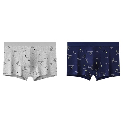 雅鹿男士内裤男纯棉平角裤透气印花男生抗菌短裤衩夏季四角裤头