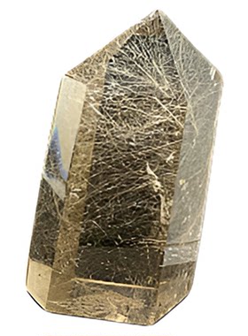 天然发晶柱原石打磨摆件