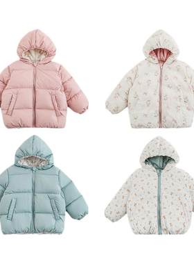 幼悠女童杜邦三防两面穿羽绒服2025冬季萌趣可爱防风保暖连帽外套