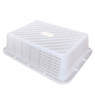 塑料盒白色盆加厚蔬菜篮子长方形收纳漏筐沥水框食品级漏水加密