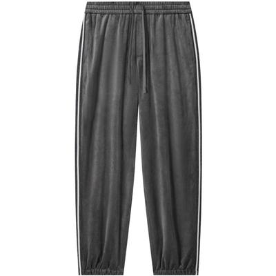 GXG男装 丝绒休闲束脚裤侧边织带运动长裤男士裤子 2024秋季品