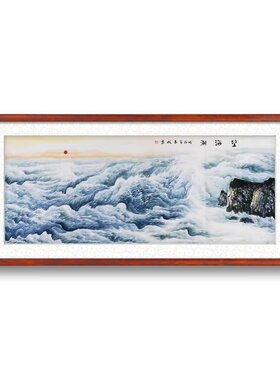 纯手绘山水画国画聚宝盆办公室