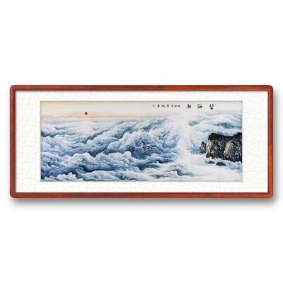 纯手绘山水画国画聚宝盆办公室