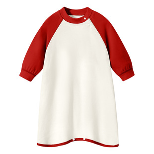 女童睡裙红色马年新款男宝宝睡衣长袖儿童新年睡袍纯棉a类家居服