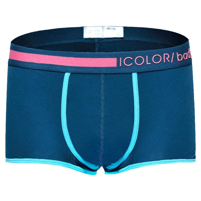 IColor礼盒装内裤男士纯棉平角裤青年中腰四角u凸阴囊大码底裤头
