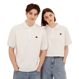 KIRSH大樱桃夏季POLO衫男翻领短袖T恤情侣设计感潮流宽松
