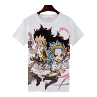 妖精的尾巴 纳兹 短袖t恤二次元痛衣cos周边汗衫青少年衣服潮流装