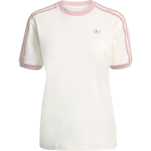 Adidas/阿迪达斯官方正品三叶草女士针织柔软休闲透气短袖KC8821