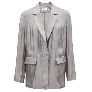 Vero Moda奥莱西装外套女春夏新款宽松简约光泽感褶皱通勤上衣