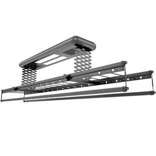 电动晾衣架烘干自动智能遥控升降家用阳台加长固定2.4直杆不伸缩