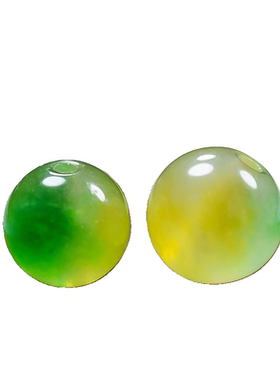 高冰黄绿玉髓散珠子半成品