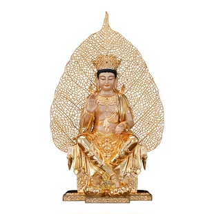 天冠弥勒菩萨神像 弥勒佛菩萨神像 居家保平安铜鎏金堂口供奉摆件