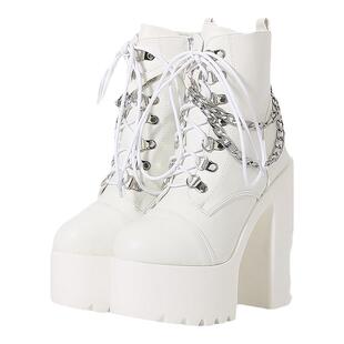 粗跟短靴酒吧dj夜店ds舞台gogo演出单鞋14cm超高跟厚底防水台女靴