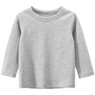 2025春秋款儿童洋气长袖T恤韩版童装男女童纯色系列纯棉秋装上衣