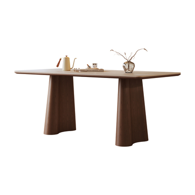 奥古斯特洞石岩板实木餐桌降价