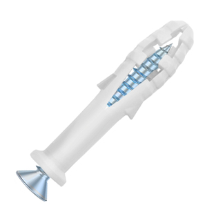 白色塑料膨胀螺丝不锈钢小黄鱼膨胀管6mm8mm加长涨塞膨胀锚栓胶塞