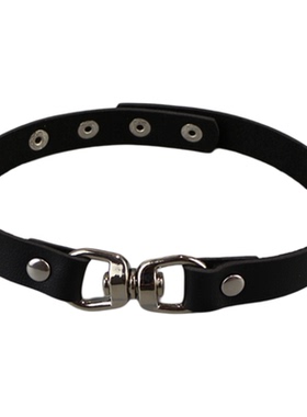 朋克辣妹环扣锁骨链黑色项圈颈带