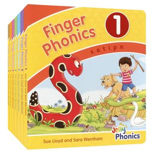 Jolly Finger Phonics 欢乐手指自然拼读7册 3-6岁 英语字母学习启蒙教材 立体凹槽 多感官刺激教学 英美官方教材 英文原版