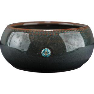 容山堂景致 陶瓷景泰蓝茶洗 大号水盂茶渣桶笔洗茶碗功夫茶具配件