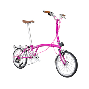 CRANSTON莓果红 R9 Max三折叠成人超轻便携16寸9速小布折叠自行车