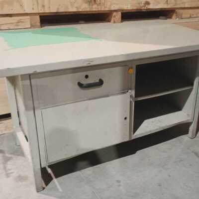 Werkbank Holzplatte 4cm 150x80x83 LxBxH  Schubladen Tisch Ab