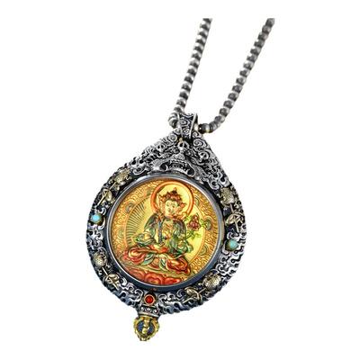 男女款925银彩金紫磨金身唐卡