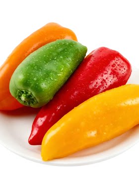新鲜彩椒四色辣椒橙绿红黄色彩鲜艳农家蔬菜