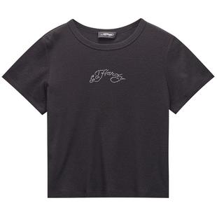 Ed Hardy埃德哈迪春季流行新款女士合身短款美式复古辣妹短袖T恤