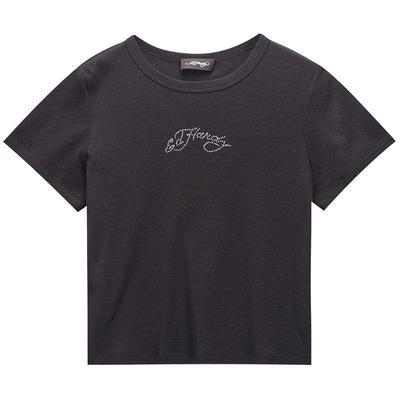 Ed Hardy埃德哈迪春季流行新款女士合身短款美式复古辣妹短袖T恤