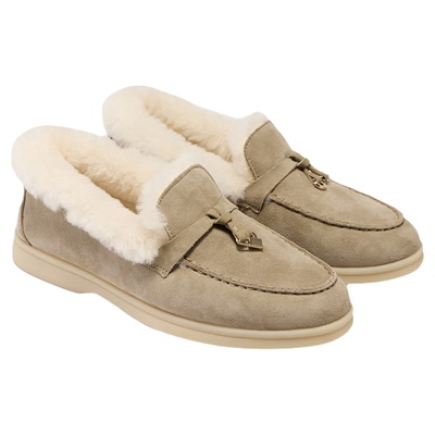 fed厚底乐福鞋冬季新款女鞋保暖单鞋加绒通勤鞋女款S1217-ZCA756