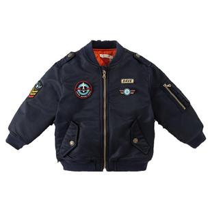 戴维贝拉儿童外套冬装新款男童棒球服男孩飞行员夹克加厚棉服童装