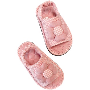 男女宝宝学步鞋1-3岁软底纯棉幼童布拖鞋静音防滑居家室内不掉跟