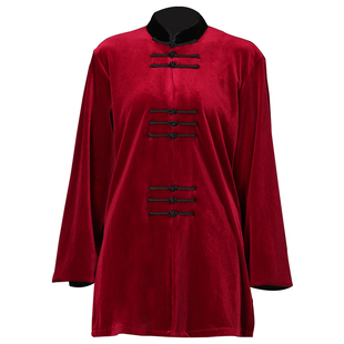 秋冬季新款太极服男款高档加厚加绒金丝绒太极拳练功服女南韩绒