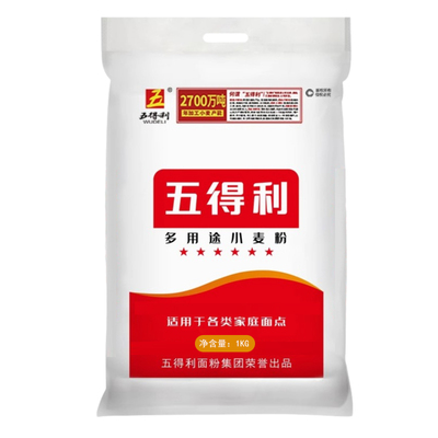 五得利多用途小麦粉六星1kg中筋