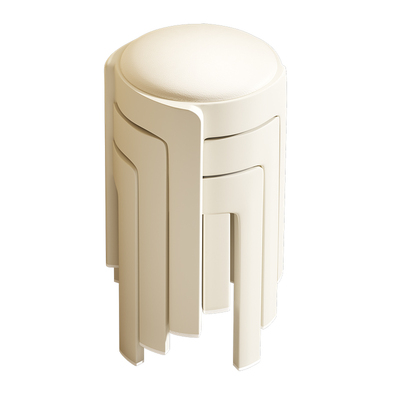 软包塑料凳子可叠放加厚餐桌圆凳