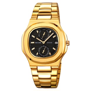 时刻美鹦鹉螺腕表时尚男士手表防水多功能夜光表商务男表日历星期