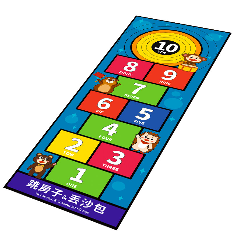 新升级|跳房子丢沙包儿童游戏垫
