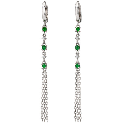 阳绿翡翠银耳扣适合春天的流苏耳饰耳环女2025新款爆款高级感耳坠