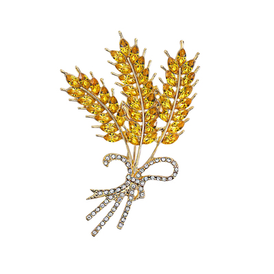 高级感气质时尚金色麦穗胸针创意女士服装大衣配饰胸花别针批发