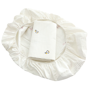 A类刺绣水洗纯棉儿童床笠纯棉单件 婴儿宝宝床罩床垫保护套定做