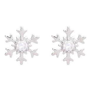 FourPin雪花耳钉2021年新款ins简约风个性时尚小巧925银耳饰男女