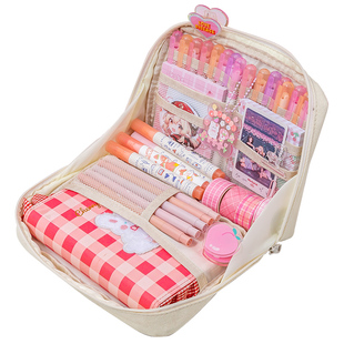 【超大收纳包】可爱少女心手账本套装活页笔记本女生款高颜值手帐本小学生儿童女孩好看的手杖本子初中专用