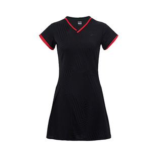 kawasaki川崎玫瑰黑色撞色连衣裙修身短袖匹克球服女运动休闲裙子