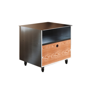 长物造物|浮镜床边几 中古实木床头柜包豪斯卧室床边柜矮柜设计款