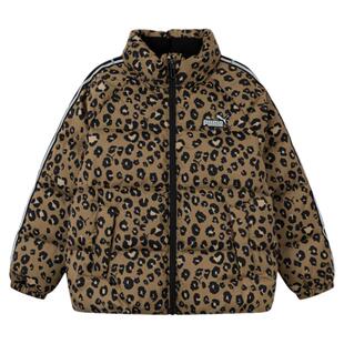 PUMA彪马中大男童羽绒服新年红色冬装立领保暖外套青少年加厚上衣